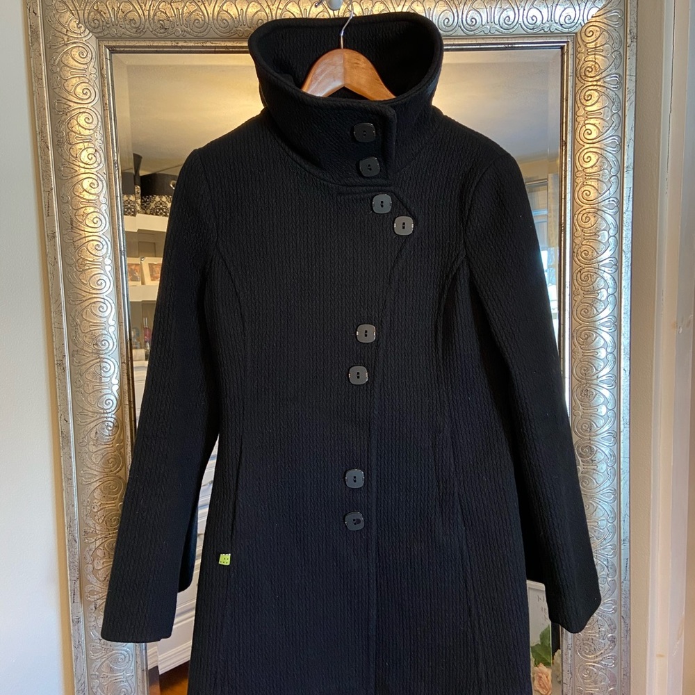 Soia & Kyo Black Wool/Nylon Coat Size Medium